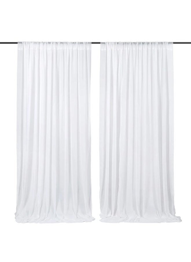 White Backdrop Curtains 10ft x 10ft Chiffon Photo Drapes for Wedding Birthday Parties Baby Decorations 2 Panels 5ft x 10ft