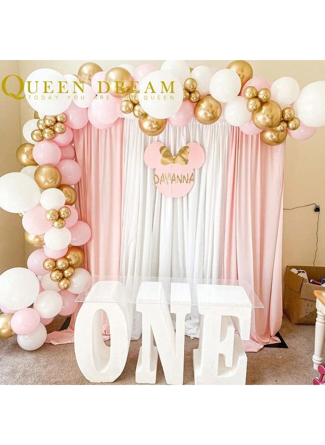 White Backdrop Curtains 10ft x 10ft Chiffon Photo Drapes for Wedding Birthday Parties Baby Decorations 2 Panels 5ft x 10ft