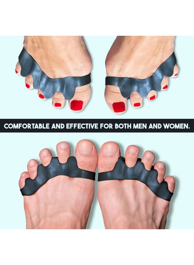 VYCE PrimalStep Toe Separators - Doctor Recommended - Correct Foot and Bunion Pain, Plantar Fasciitis - Toe Straightener to Improve Functional Athletic Mobility - Stretches to Fit (S/M)