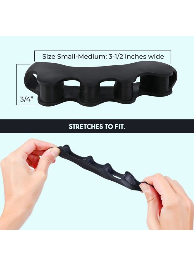 VYCE PrimalStep Toe Separators - Doctor Recommended - Correct Foot and Bunion Pain, Plantar Fasciitis - Toe Straightener to Improve Functional Athletic Mobility - Stretches to Fit (S/M)