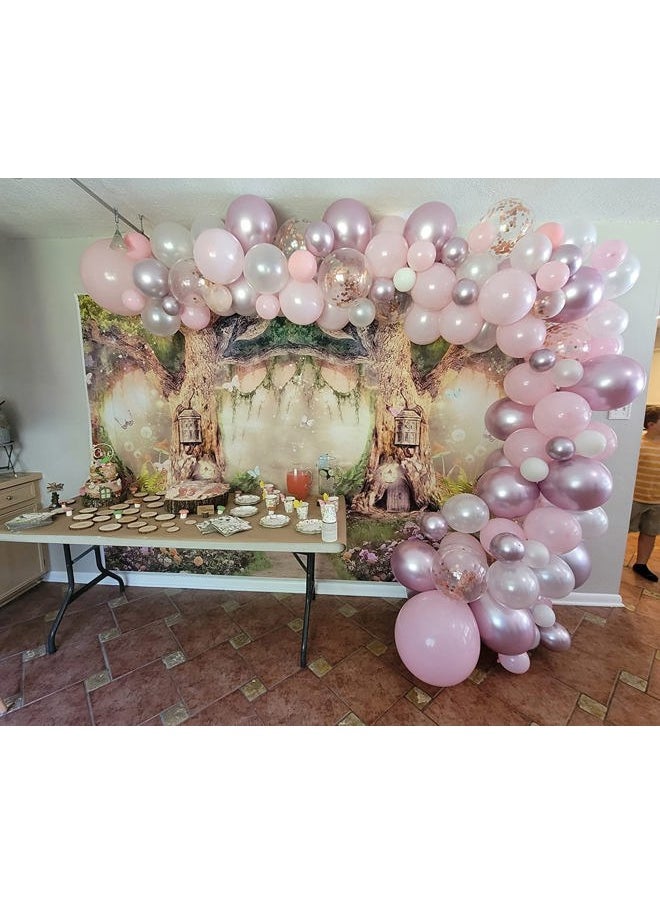 10x6.5ft Enchanted Forest Birthday Backdrop Fairy Tale Forest Enchanted Garden Photography Background for Kids Birthday Baby Shower Party Photoshoot Newborn Children Cake Smash Studio Props