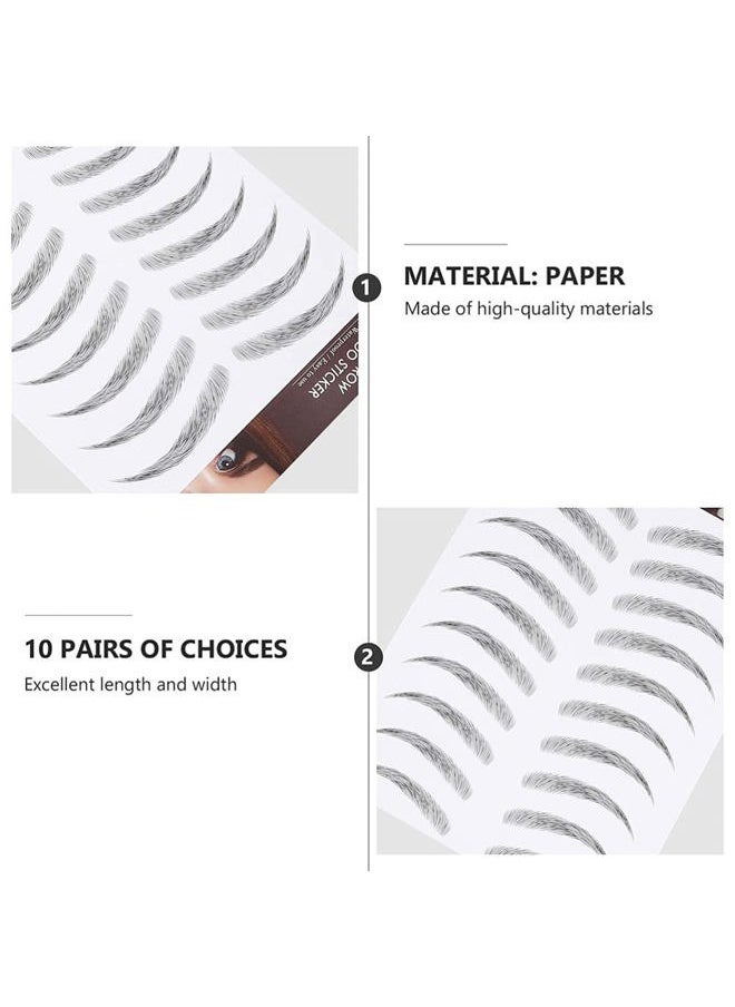 Eyebrow Sticker Waterproof, 6D Temporary Brow False Eyebrow Stick On Eyebrow Transfer for Women, 3sheets (type1)