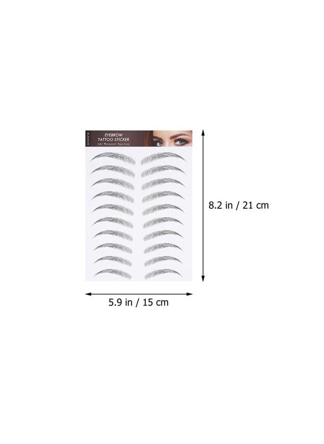 Eyebrow Sticker Waterproof, 6D Temporary Brow False Eyebrow Stick On Eyebrow Transfer for Women, 3sheets (type1)