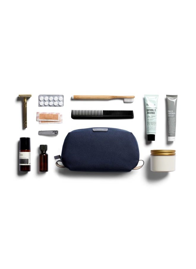 Toiletry Kit, Water-Resistant Woven Toiletry Travel Bag (toiletries, Cologne, Shaving Accessories, Hairbrush, Toothbrush) - Navy
