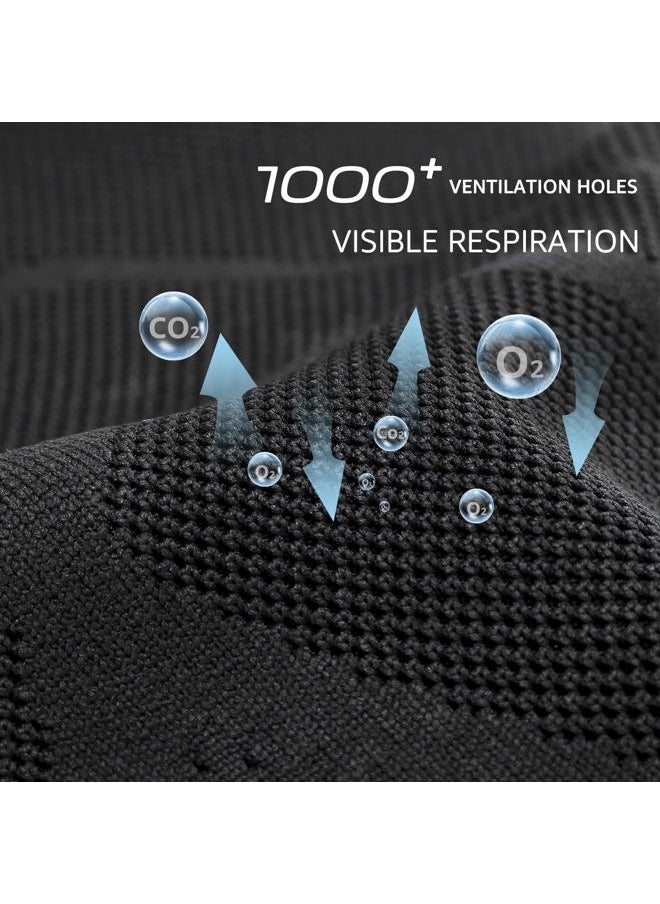 Womens Sneakers Ultra Lightweight Breathable Mesh Athletic Walking Shoes All Black, 9 M US