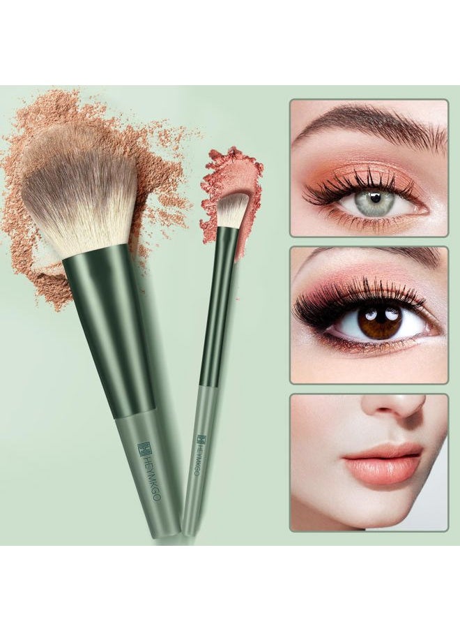 Makeup Brushes Set, HEYMKGO 11Pcs Makeup Brush Set Premium Synthetic Bristles Conical Handle Kabuki Foundation Face Eyeshadow Brush for Liquid Powder Buffing Blending Contouring With Travel Case