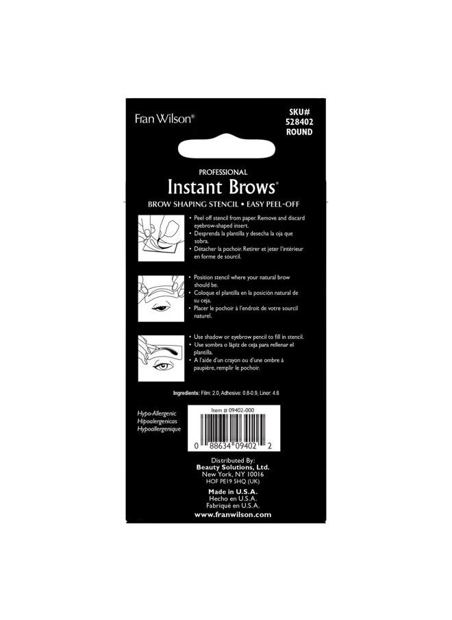 Instant Brows Makeup Tool: Adhesive Stencils for Perfectly Shaped Brows, Easy to Use, Ideal for Beginners and Pros - Round