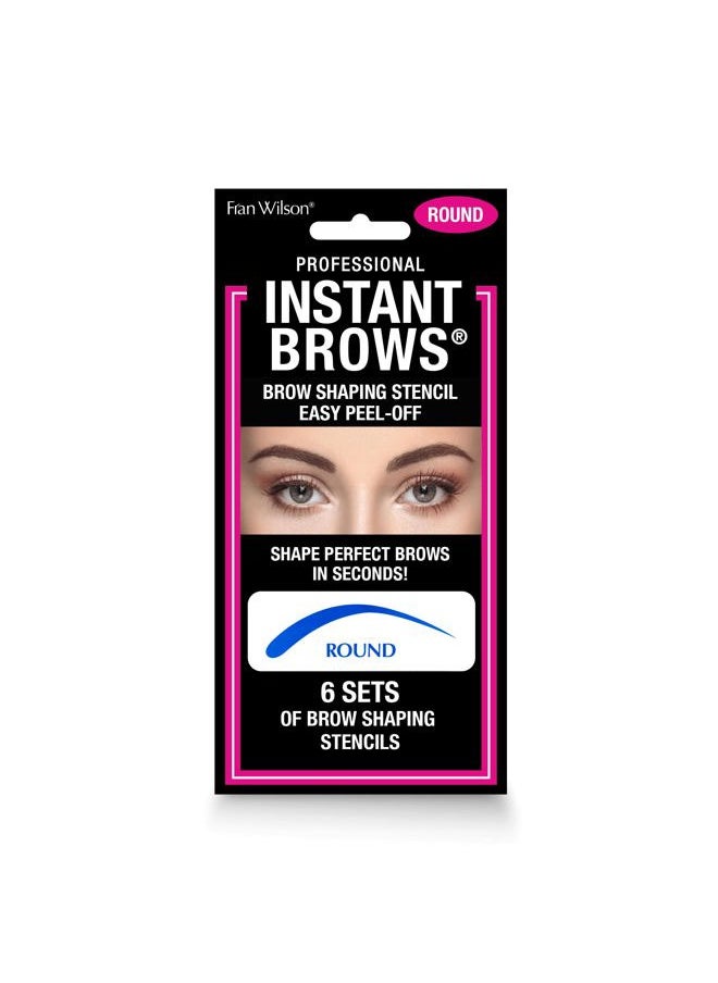 Instant Brows Makeup Tool: Adhesive Stencils for Perfectly Shaped Brows, Easy to Use, Ideal for Beginners and Pros - Round