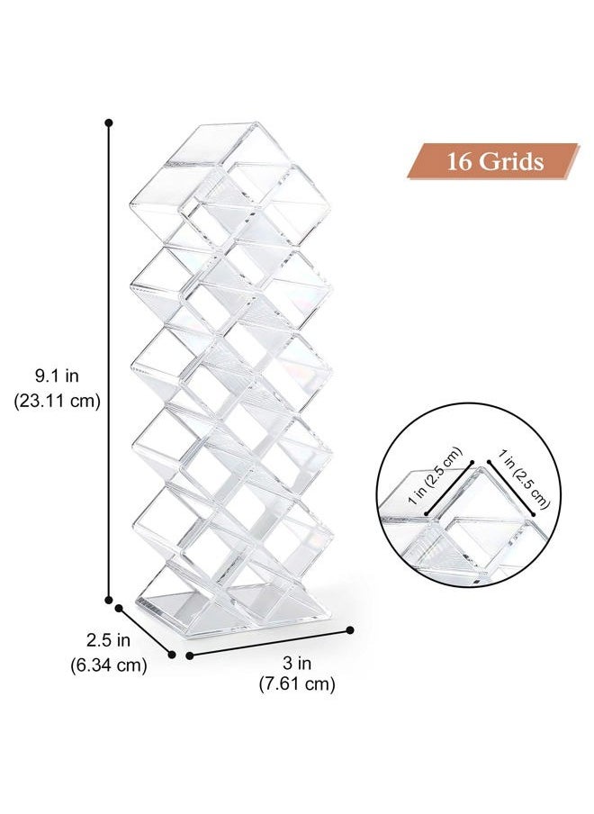 3 Pack Lipstick Holder Organizer, 48 Spaces Acrylic Stackable Fish Shape Lipsticks Tower Lipgloss Display Stand, Clear Lip Gloss Organizers Storage Box -16 Slots