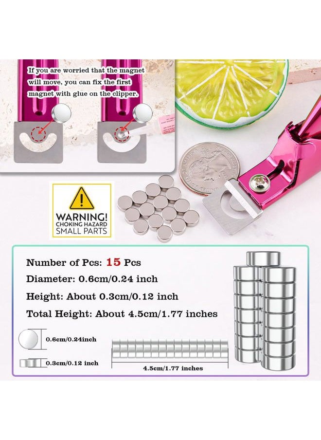 Violet Red Premium Adjustable Nail Clippers with Magnets Sizers for Acrylic Nails, Stainless Steel Nail Cutter Trimmer for Artificial Fake False Tips Manicure Sharp Blade Clip Tool for Salon Beauty