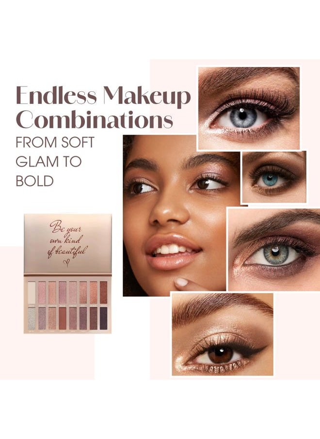 Eyeshadow Palette Makeup - Eye Makeup Palette with 16 Highly Pigmented Matte & Shimmer Shades - Vegan & Blendable