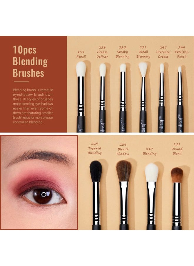 Eye Makeup Brushes Set Professonal 28pcs Premium Synthetic Eyeshadow Brush Eyeliner Brush Eyebrow Brush Blending Brush for Makeup Black T341