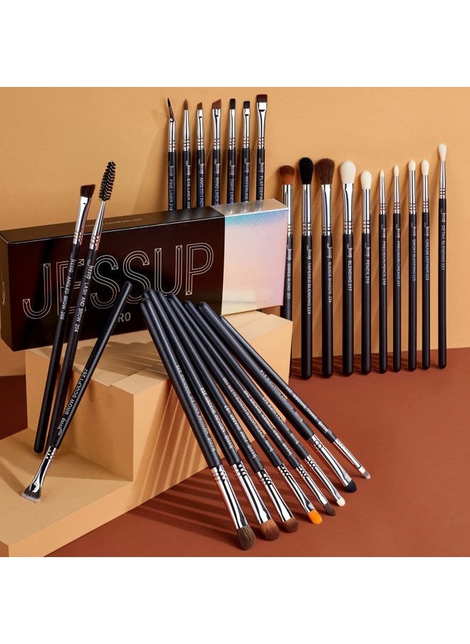 Eye Makeup Brushes Set Professonal 28pcs Premium Synthetic Eyeshadow Brush Eyeliner Brush Eyebrow Brush Blending Brush for Makeup Black T341
