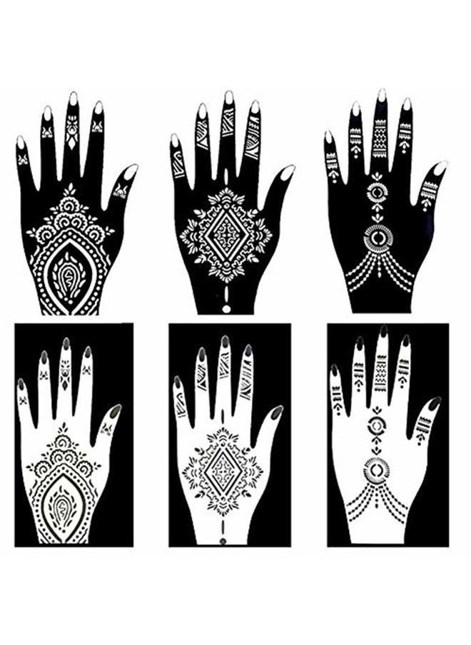 Henna Tattoo Stencil Kit/Temporary Tattoo Template Set of 20 Sheets, Indian Arabian Tattoo Stickers Mehndi Stencils for Hand Body Art