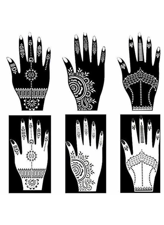 Henna Tattoo Stencil Kit/Temporary Tattoo Template Set of 20 Sheets, Indian Arabian Tattoo Stickers Mehndi Stencils for Hand Body Art