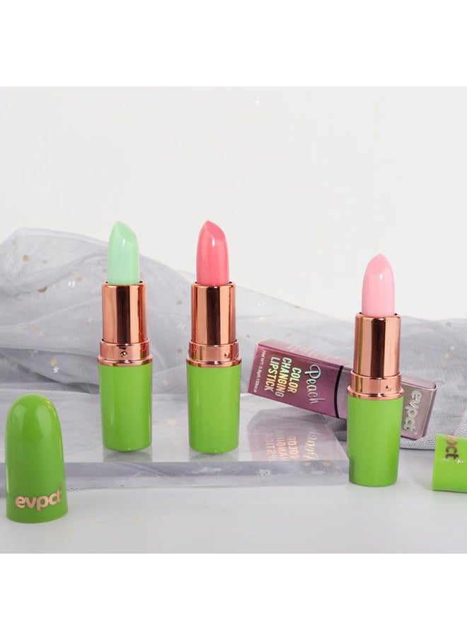 Aloe vera Color Changing Lipstick,Moisturizer Long Lasting Lip Care Magic Lip Gloss,Makeup Lipstick Set (3pcs Aloe+Strawberry+ Peach, 3 Count (Pack of 1))