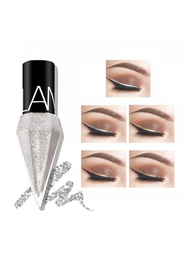 Glitter Liquid Eyeliner Colorful Set,5 Colors Metallic Shimmer White Silver Gold Diamond Eye Liner,Glitter Eyeliner Eyeshadow Shine,Waterproof Long Lasting Glow Sparkle Eye Makeup