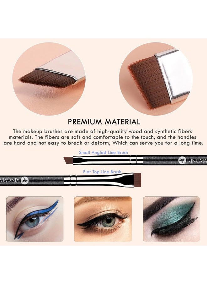 7pcs Eyeliner Brush Set, Angled Flat Gel Eye Liner Makeup Brushes, Ultra Thin Liner Brush, Fine Point Eyeliner Brushes for Women Girls