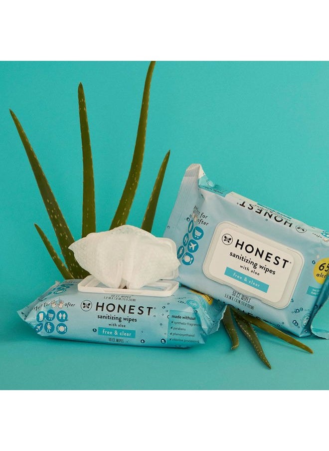 Sanitizing Alcohol Wipes | Kills 99% of Germs, Made With Aloe | Unscented, 150 Count (3 Packs of 50)