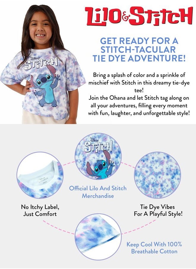 Lilo and Stitch T-Shirt | Tie Dye Stitch Clothing for Kids | T-Shirts for Girls | 6 Multicolored