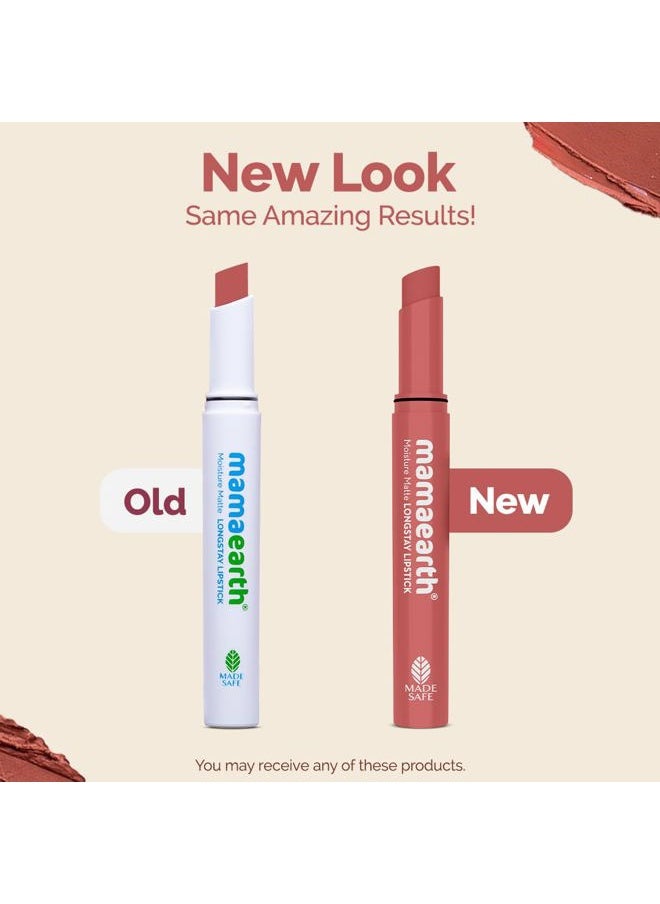 Mamaearth Moisture Matte Lipstick (05 - Bubblegum Nude)| Infused with Vitamin E | 12-Hour Long Stay & 8-Hour Moisture Lock | Cruelty-Free & Smudge-Proof | 0.07 Oz/2g