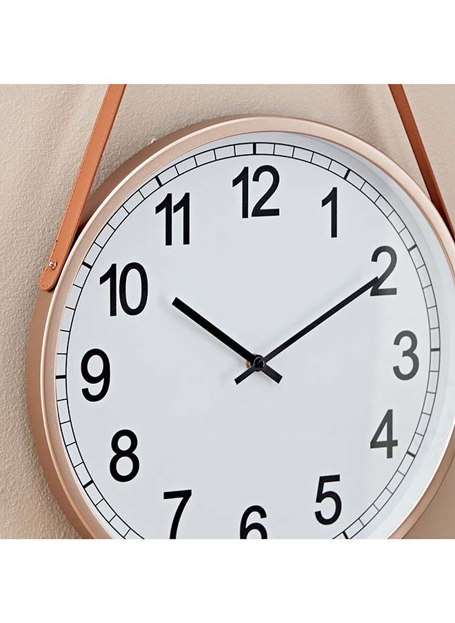 Saratoga Wall Clock with Leather Strap 38 x 4 x 38 cm