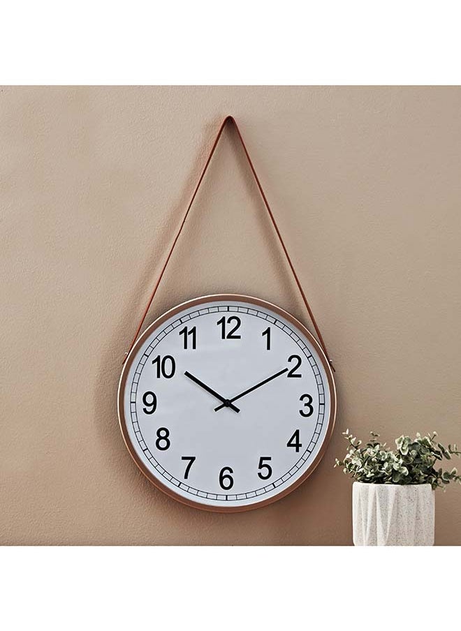 Saratoga Wall Clock with Leather Strap 38 x 4 x 38 cm