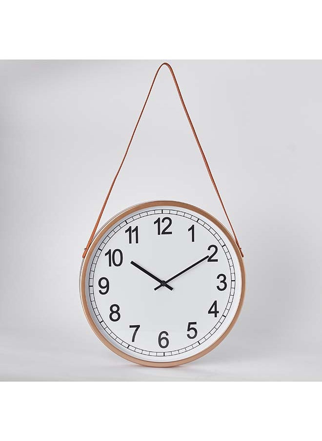 Saratoga Wall Clock with Leather Strap 38 x 4 x 38 cm