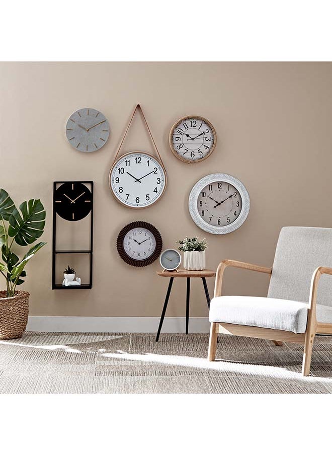 Saratoga Wall Clock with Leather Strap 38 x 4 x 38 cm