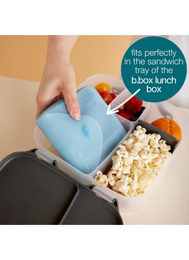 NEW Silicone Sandwich Pocket | Reusable Silicone Pouch, Bento Box Divider | Fits in Lunch Box | Microwave, Freezer & Dishwasher Safe | Food Meal Prep Storage Container (Ages 3+, Berry)