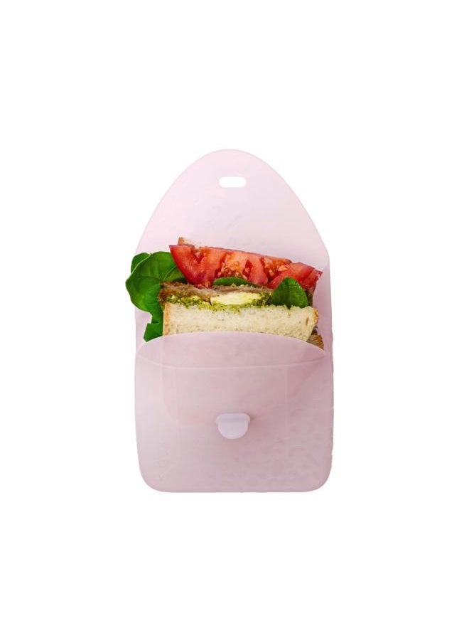 NEW Silicone Sandwich Pocket | Reusable Silicone Pouch, Bento Box Divider | Fits in Lunch Box | Microwave, Freezer & Dishwasher Safe | Food Meal Prep Storage Container (Ages 3+, Berry)