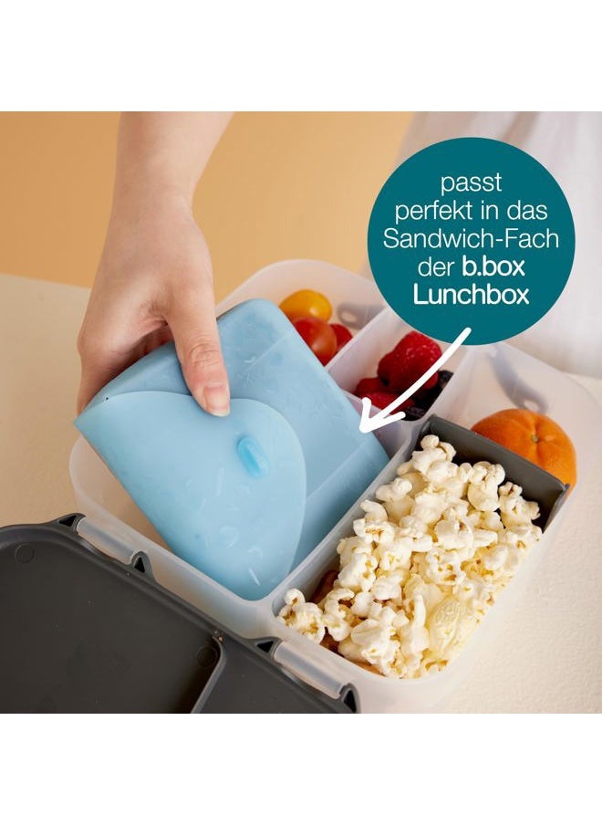 NEW Silicone Sandwich Pocket | Reusable Silicone Pouch, Bento Box Divider | Fits in Lunch Box | Microwave, Freezer & Dishwasher Safe | Food Meal Prep Storage Container (Ages 3+, Forest)