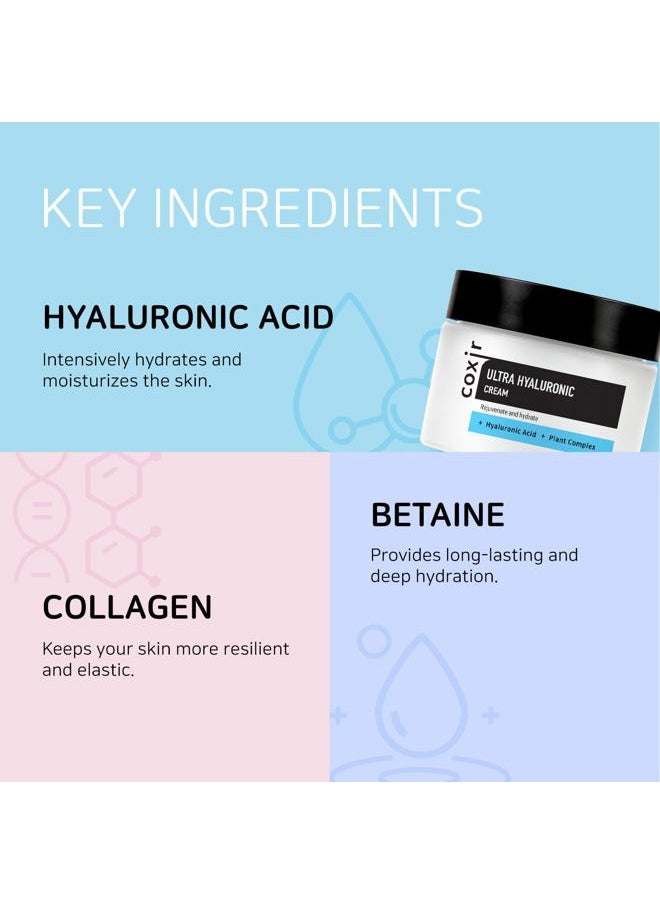 ULTRA HYALURONIC CREAM | Daily Facial Moisturizer for Dry, Dehydrated Skin l Hyaluronic Acid, Betaine, Plant Complex l Lightweight, Hydrating Moisturizing Cream [50ml /1.69 fl.oz.]