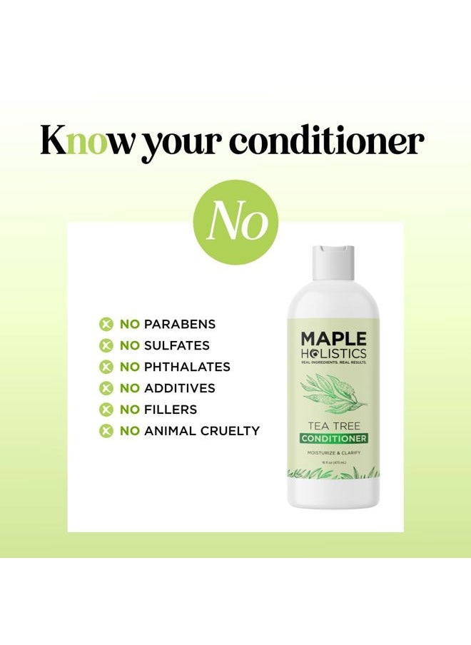Tea Tree Conditioner for Dry Hair - Tea Tree Oil Conditioner for Oily Hair and Sulfate Free Conditioner for Dry Hair - Cleansing Conditioner and Tea Tree Dry Scalp Care with Tea Tree Oil for Hair