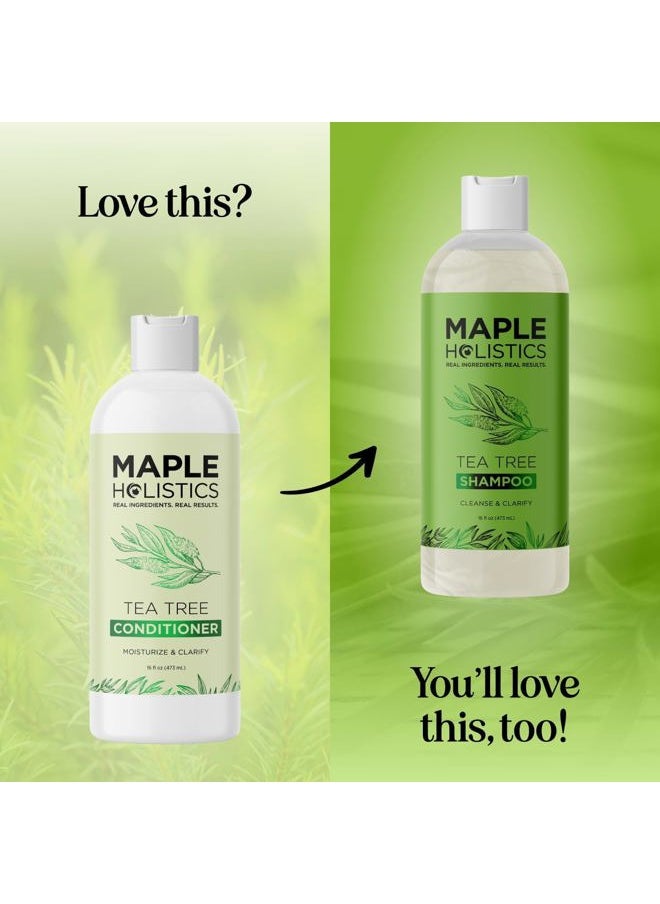 Tea Tree Conditioner for Dry Hair - Tea Tree Oil Conditioner for Oily Hair and Sulfate Free Conditioner for Dry Hair - Cleansing Conditioner and Tea Tree Dry Scalp Care with Tea Tree Oil for Hair