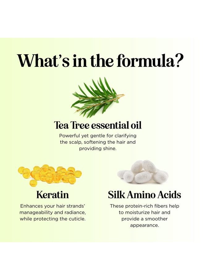 Tea Tree Conditioner for Dry Hair - Tea Tree Oil Conditioner for Oily Hair and Sulfate Free Conditioner for Dry Hair - Cleansing Conditioner and Tea Tree Dry Scalp Care with Tea Tree Oil for Hair