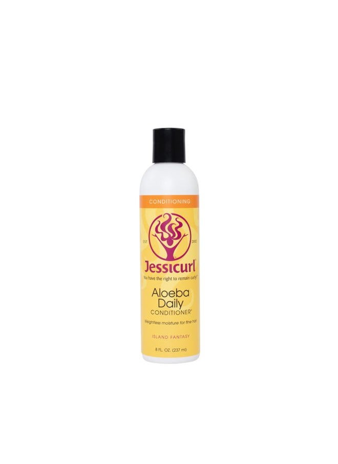 , Aloeba Daily Conditioner for Curly Hair, Island Fantasy, 8 Fl oz. Leave in Conditioner and Hair Detangler for Fine Hair