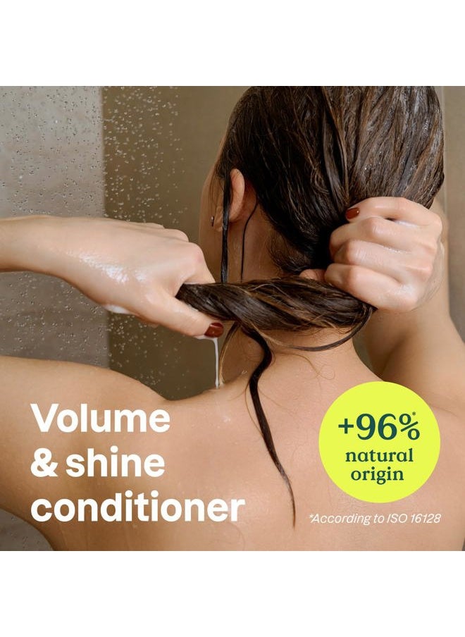 Volume and Shine Hair Conditioner, For Thin Hair, Naturally Derived Ingredients, Vegan Detangler, Dermatologically Tested, Soy Protein & Cranberries, 32 Fl Oz