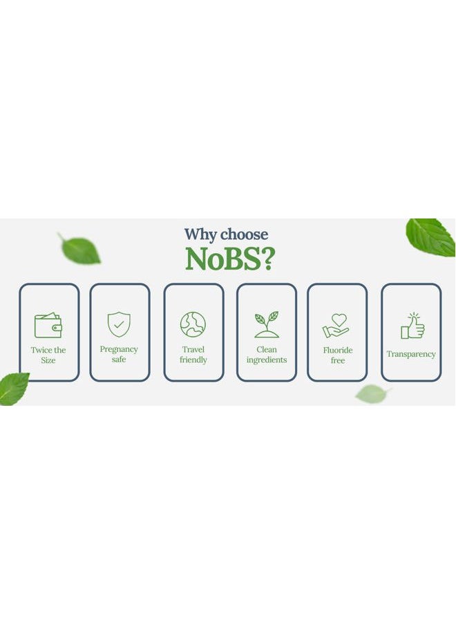 NOBS (No Bad Stuff) Toothpaste Tablets - Nano Hydroxyapatite, Fluoride & Plastic Free, Eco & Travel Friendly - Remineralize with NHA (1 Month)