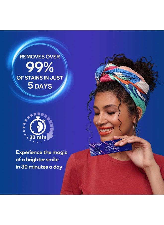 Advanced Teeth Whitening Strips - Non-Sensitive Formulated 5X Plus Whitening Results, Safe for Enamel - 10 Whitening Strips Dental Stain Remover for Whiter Smile - Removes Years of Stains