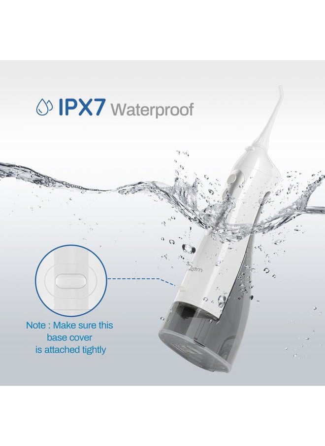 Water Flosser Cordless, Mornwell Water Flossers for Teeth - 300ML Tank and 4 Jet Tips, 3 Modes Portable Dental Oral Irrigator, Braces Care, Rechargeable Waterproof Portable Water Flosser, White