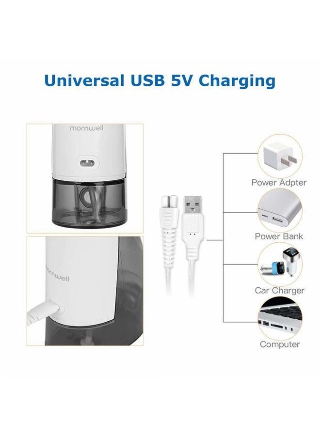 Water Flosser Cordless, Mornwell Water Flossers for Teeth - 300ML Tank and 4 Jet Tips, 3 Modes Portable Dental Oral Irrigator, Braces Care, Rechargeable Waterproof Portable Water Flosser, White