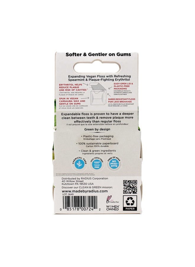 Vanilla Mint Dental Floss 55 Yards Vegan & Non-Toxic Oral Care Boost & Designed to Help Fight Plaque - Pack of 2