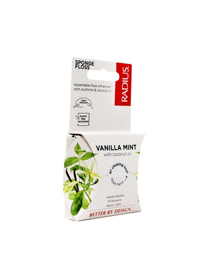 Vanilla Mint Dental Floss 55 Yards Vegan & Non-Toxic Oral Care Boost & Designed to Help Fight Plaque - Pack of 2