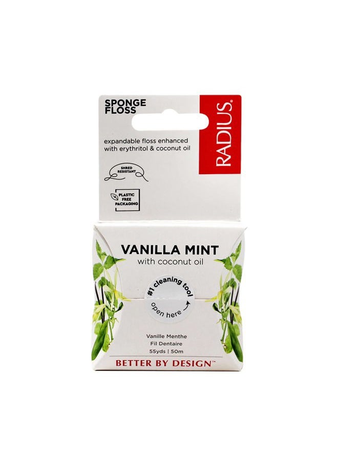 Vanilla Mint Dental Floss 55 Yards Vegan & Non-Toxic Oral Care Boost & Designed to Help Fight Plaque - Pack of 2