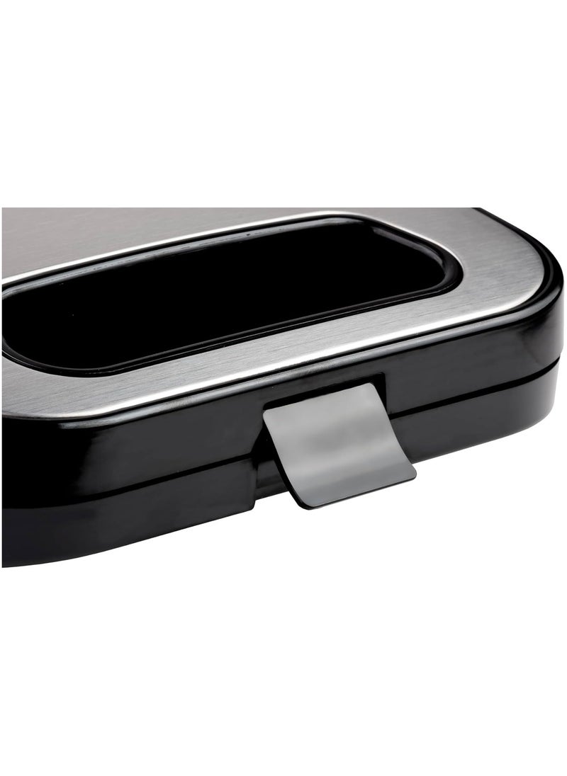 UFESA Sandwich Maker 900W, Non-stick Plates, Perfect Sealing, 2 Sandwiches, BPA Free, Stainless Steel/Plastic, Safety lock for the plates