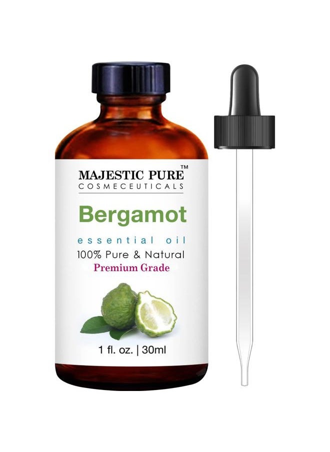 MAJESTIC PURE Bergamot Essential Oil | 100% Pure and Natural Bergamot Oil | Premium Grade Essential Oils for Hair Care, Home Diffusers, Skin, Aromatherapy, Massage and Humidifiers | 1 Fl Oz