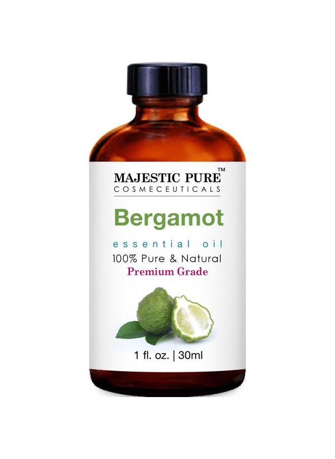 MAJESTIC PURE Bergamot Essential Oil | 100% Pure and Natural Bergamot Oil | Premium Grade Essential Oils for Hair Care, Home Diffusers, Skin, Aromatherapy, Massage and Humidifiers | 1 Fl Oz