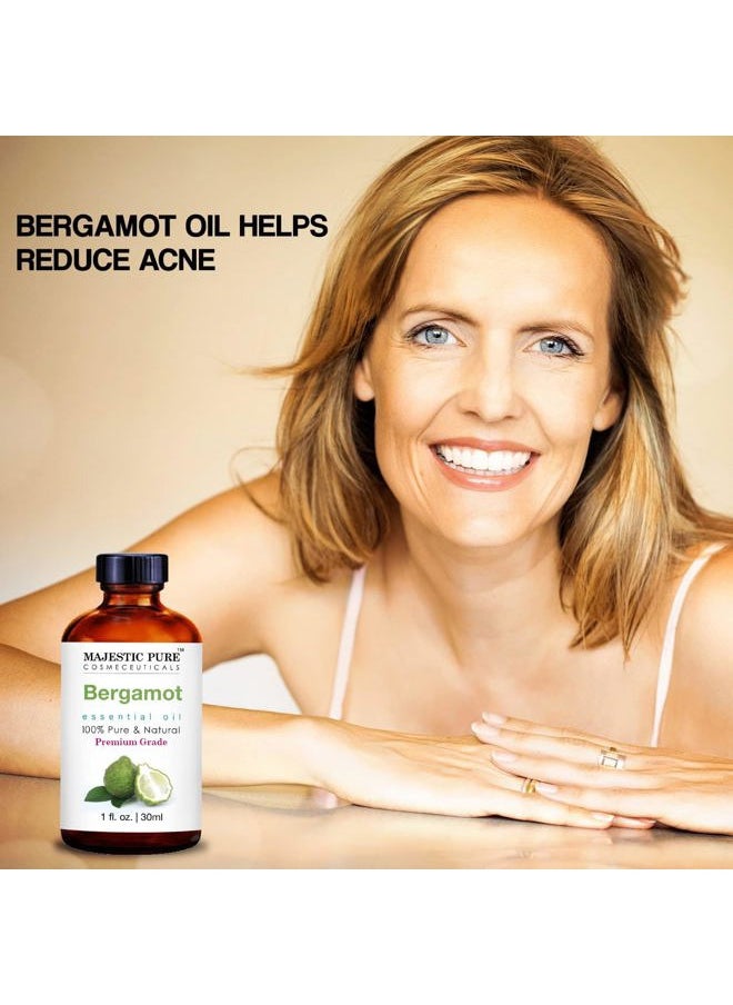 MAJESTIC PURE Bergamot Essential Oil | 100% Pure and Natural Bergamot Oil | Premium Grade Essential Oils for Hair Care, Home Diffusers, Skin, Aromatherapy, Massage and Humidifiers | 1 Fl Oz