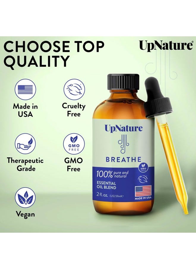 Breathe Essential Oil for Diffusers for Home - Huge 2oz - Essential Oils for Humidifiers Respiratory Blend